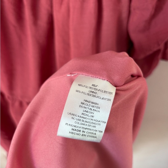 &Merci Smocked Midi Dress Ruffle Bow Square Neck Puff Sleeve Dark Mauve - Picture 7 of 8